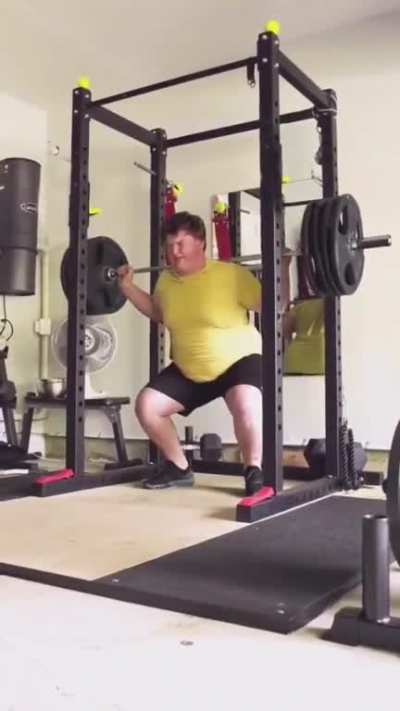 Strong man in action