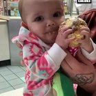 This baby's first reaction to ice cream ?