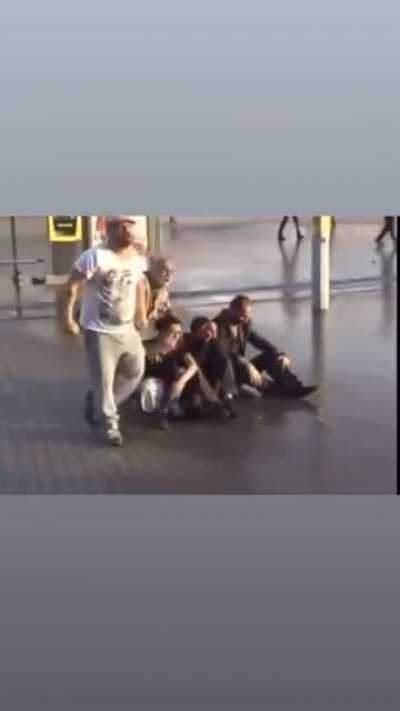 WCGW kicking against a police van