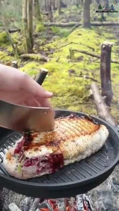 Turkey Breast with Cranberry sauce &amp; Oscypek