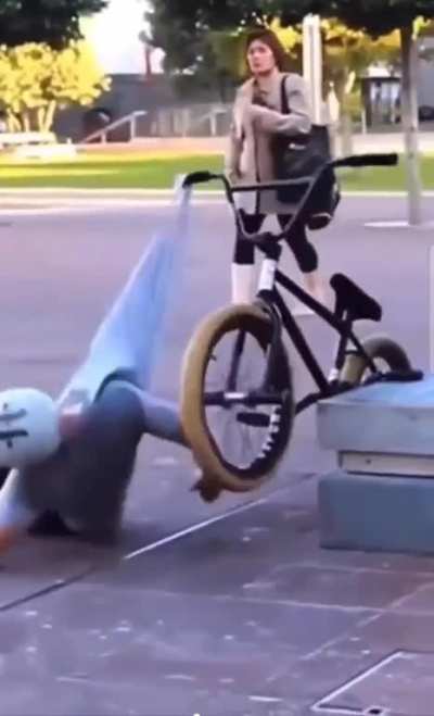 To stay behind the handlebars