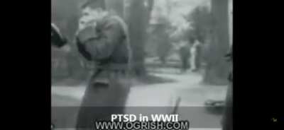 PTSD shown by WWII soldiers being introduced to war hats