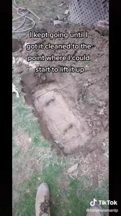 Secret concrete box in the ground