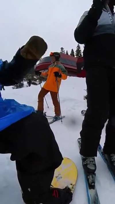 meeting a stranger on the slope