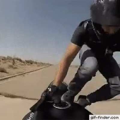 Standing on your bike.
