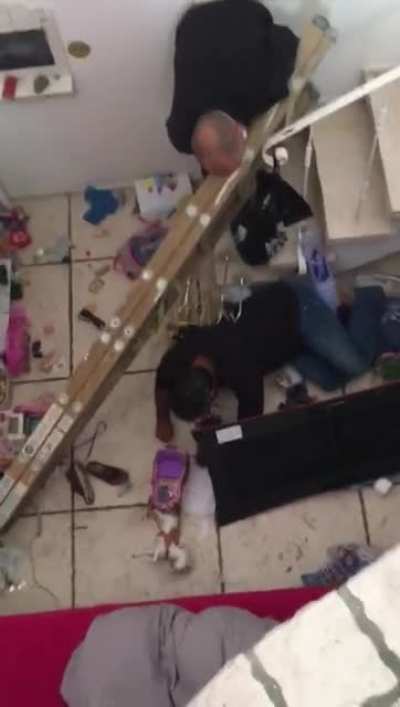 Live electricity and an unbalanced ladder. What could go wrong?