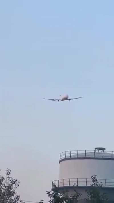 Plane landing on a roof
