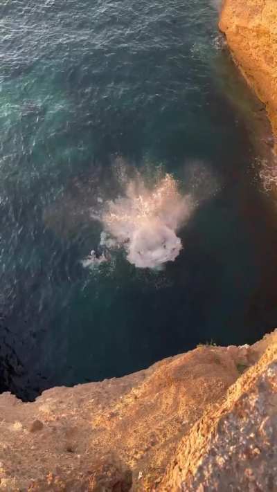 One of the craziest cliff jumps ever ?