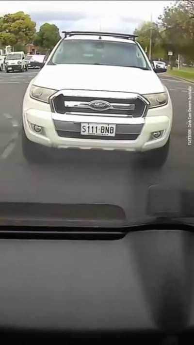 Idiot road rager sets off his own airbags