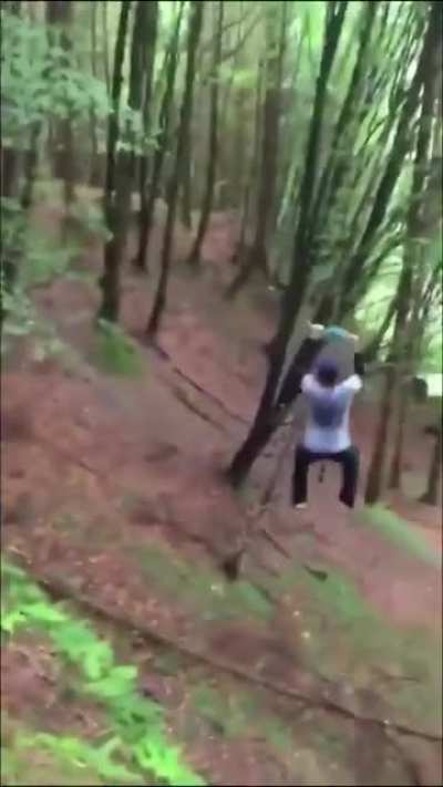 WCGW if you swing on a homemade zipline