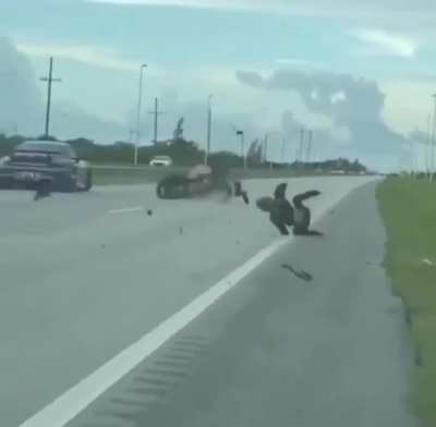 Biker loses shoes...