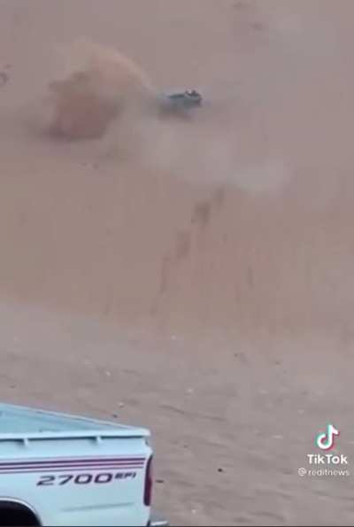 Hero puts out engine fire with sand spray at Silver Lake, Michigan.