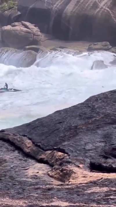 This guy being rescued
