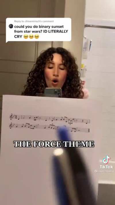 Girl CRUSHES singing Binary Sunset (Force Theme)