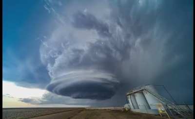 ? This time lapse of a rotating thunderstorm ?