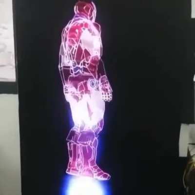 Iron Man made sketched by LED fan