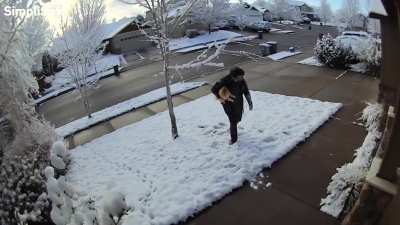Florida man meets snow for the first time