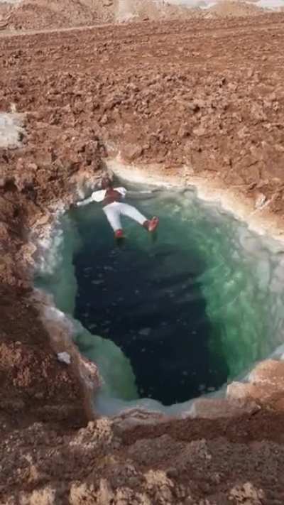 ? Floating in the salt pools of Siwa Oasis in Egypt ?