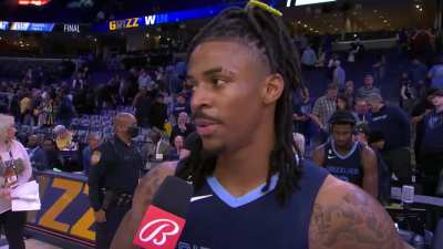 [Highlight] Ja on his dunk on Poeltl: "Obviously I guess he ain't get the memo from last time ?...nah he's a great shot blocker so I knew if I went to lay it up he woulda blocked the sh*t outta it"