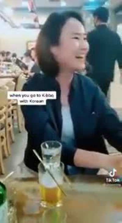 When you go to a K-BBQ with Koreans..