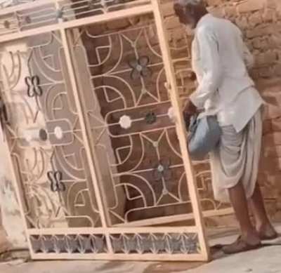To walk pass an open gate