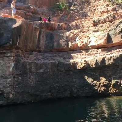 WCGW changing your mind in the middle of a cliff jump