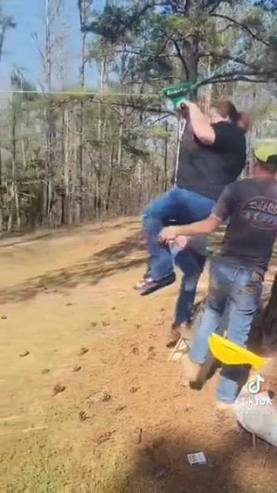 First test of the new zip line