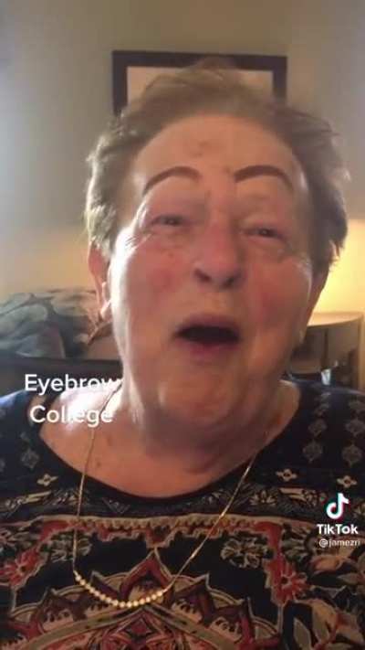 A sweet old lady and her caregiver practicing some makeup looks