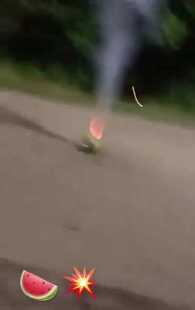 My friend blew up a watermelon. Happy hangover day ??