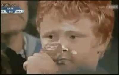 Hey kid, you missed your mouth