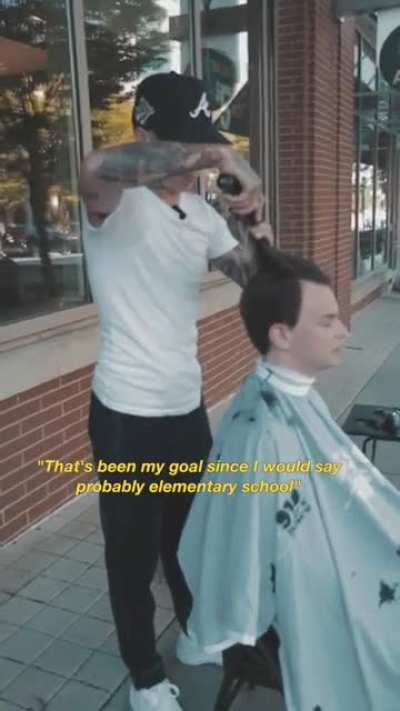 free random street haircut leads to a cool discussion. “if you go at it from a negative perspective, all you’re going to find is negativity"