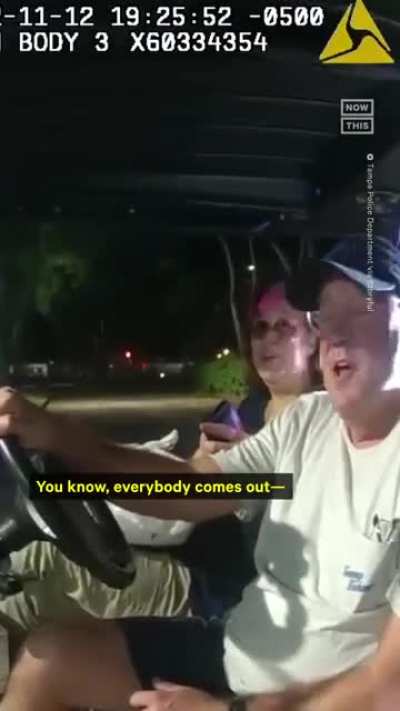 Police Chief in a golf cart