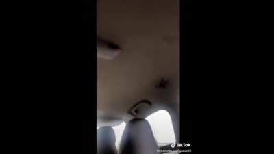 Weee What fun wth a lil guy?? ~S~ Spider terrorizes occupants of a car
