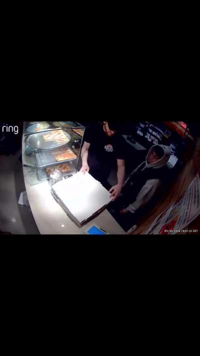 Genius decides to turn pizza boxes upside down