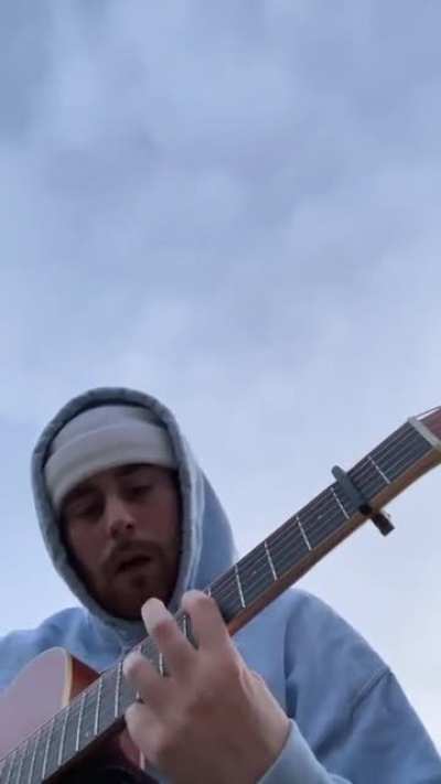 A bird passes by in the exact moment Sam Tompkins sings the word "fly"