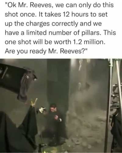 Keanu Reeves while filming the matrix...
