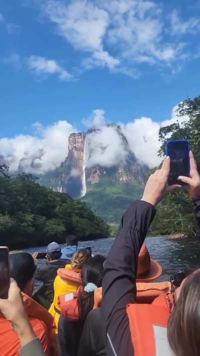 ? Witnessing the world's highest waterfall, a true natural wonder!?