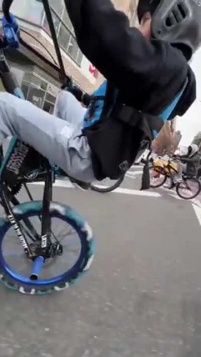 Dude helps a kid master his wheelie and hypes him up along the way. Super wholesome ?