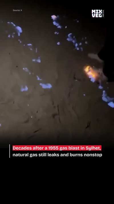 In 1955 during drilling at the Haripur gas field in Sylhet engineers hit an abnormally high‑pressure gas zone and the well blew out destroying the rig and tearing open the ground.The blast created a deep crater that later filled with water and from around