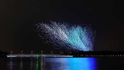 Guinness World Record Drone show over Shenzen Bay last month, with just over 8,000 lighting up the night sky.