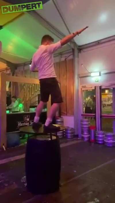 WCGW Jumping on a table while drunk