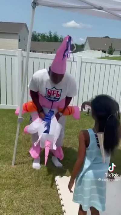 Looks like he might be having more fun than the kids ?