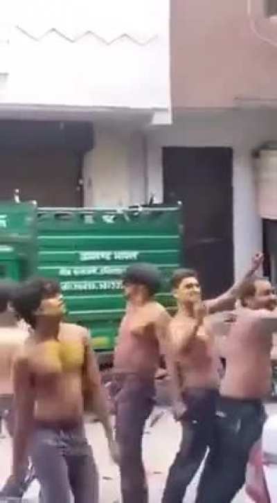 Drunk men on holi