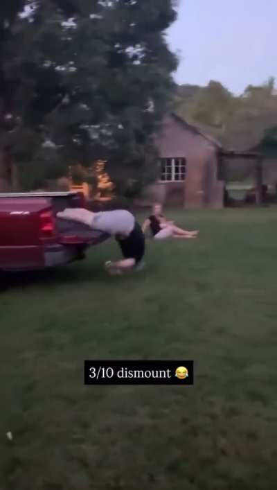 3/10 dismount, 10/10 slapstick. HMB- please!