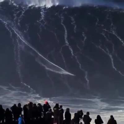 ? Surfing a huge wave ?