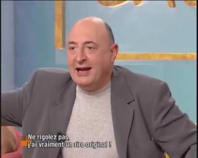Frecnh TV Show hosts some people with very interesting Laughters.
