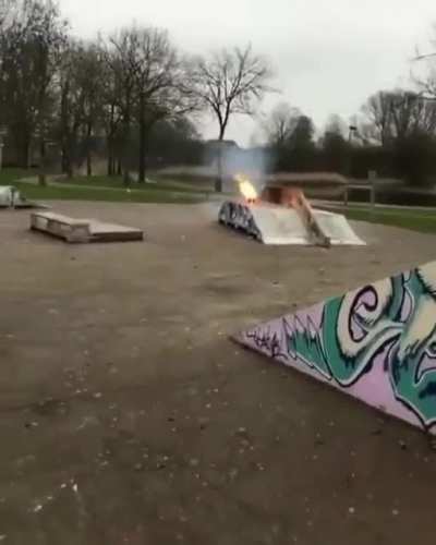Trying to destroy a skate park