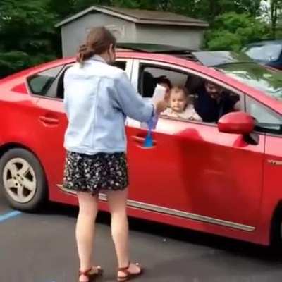 She is very grateful to get her bucket back