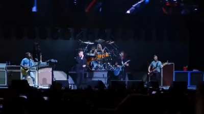 Rick Astley and the Foo Fighters perform "Never Gonna Give You Up" in the style of "Smells Like Teen Spirit", after Dave Grohl spotted Rick on the side of the stage (since they were performing the same 2017 event) and just pulled him in to do the song