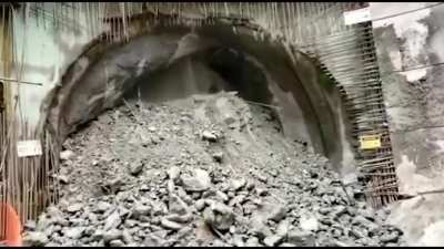 The moment when the accident occurs with the TBM of Linha 6-Laranja, São Paulo - SP - Brazil, February 1, 2022